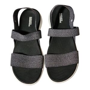 Skechers GoGa Max Gen 5 Womens Sz 9 Strappy Elastic Sandal Gray